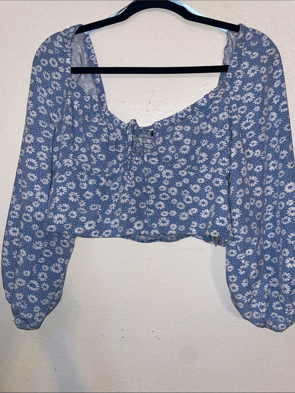 Wild Fable Blue Daisy Crop Top